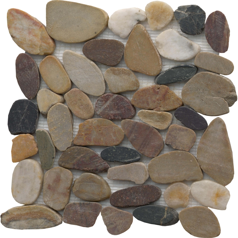 RIVERA PEBBLES - 12X12, 4 COLOR FLAT, HONED